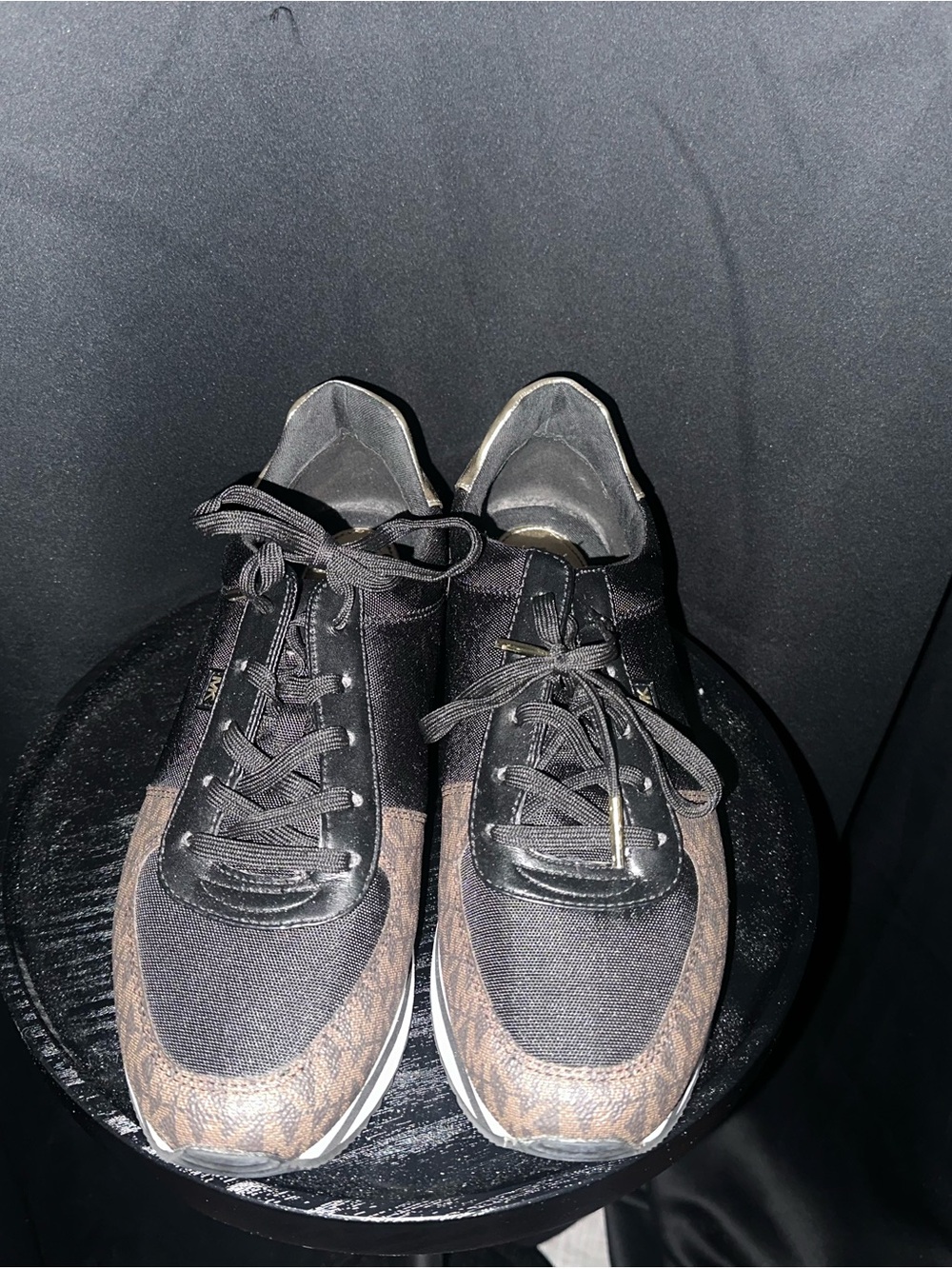 Michael Kors Black and Brown Women's Lace-Up Sneakers